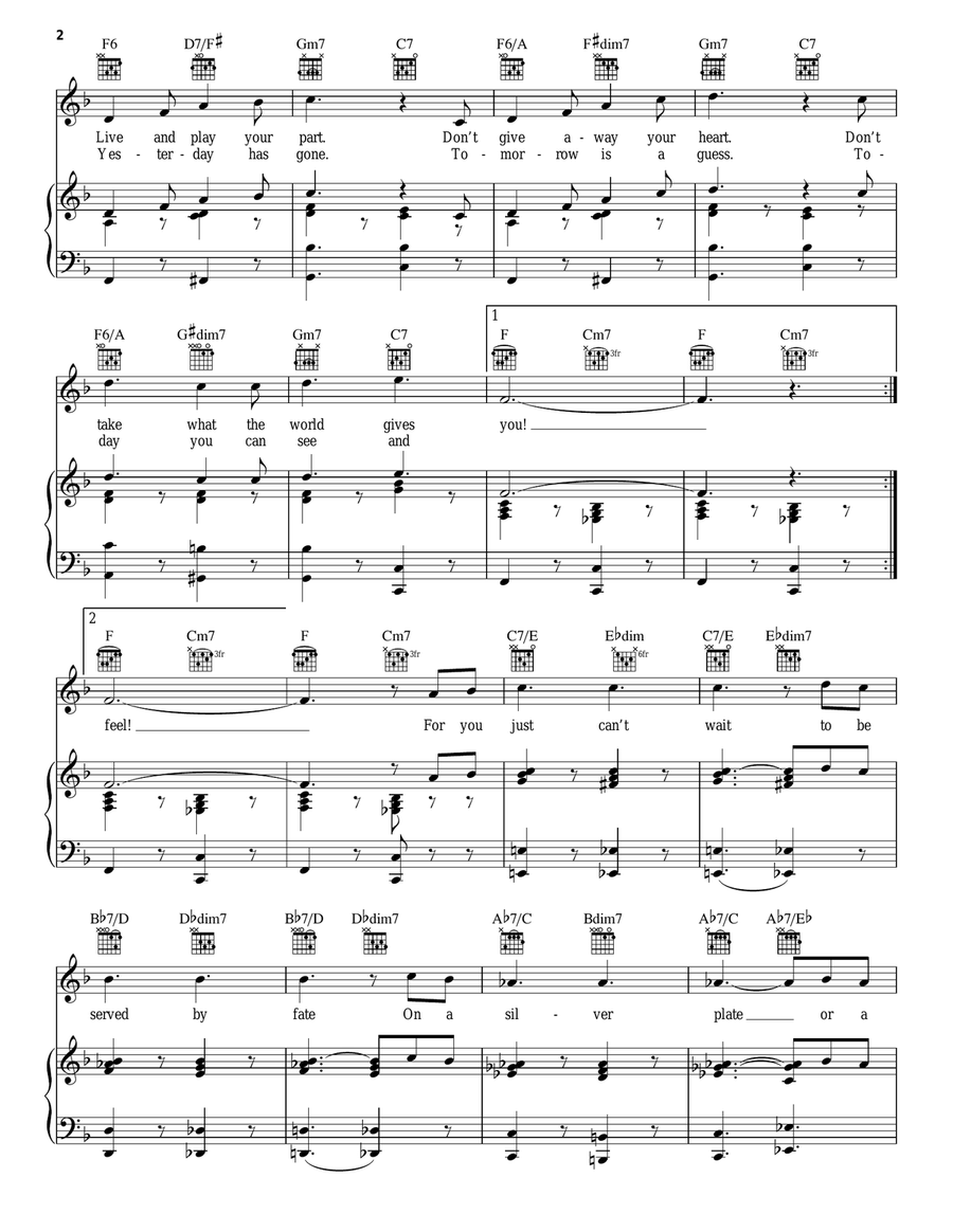 The Prince Is Giving A Ball (from Cinderella) Piano, Vocal, Guitar scores gallery preview page 2