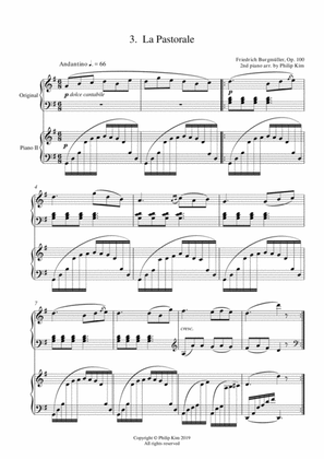3. La Pastorale 25 Progressive Studies Opus 100 for 2 pianos Friedrich Burgmüller