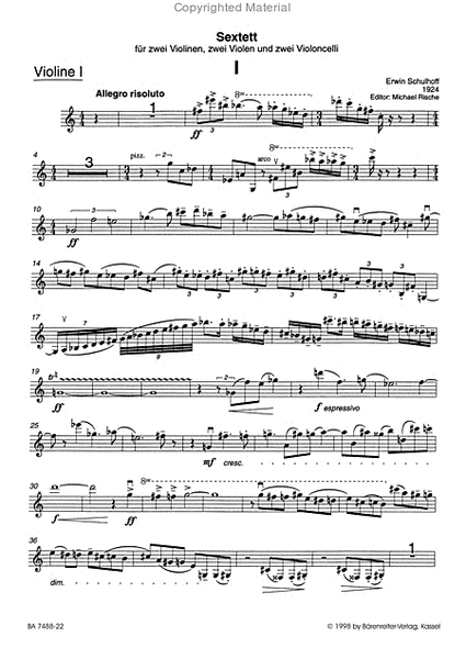 Sextett for two Violins, two Violas and two Violoncellos