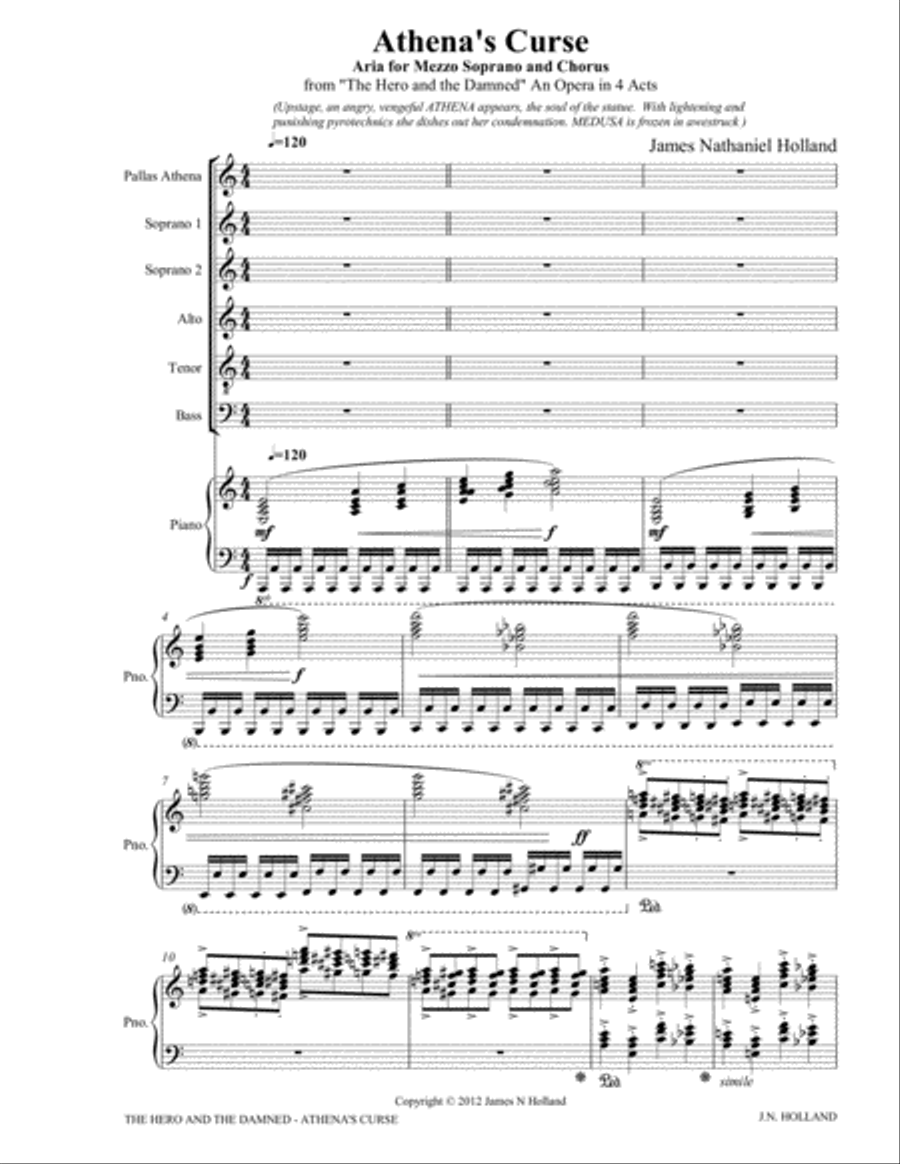 The Curse of Athena for Dramatic Mezzo Soprano and Chorus, The Hero and the Damned Opera Divisi scores gallery preview page 5