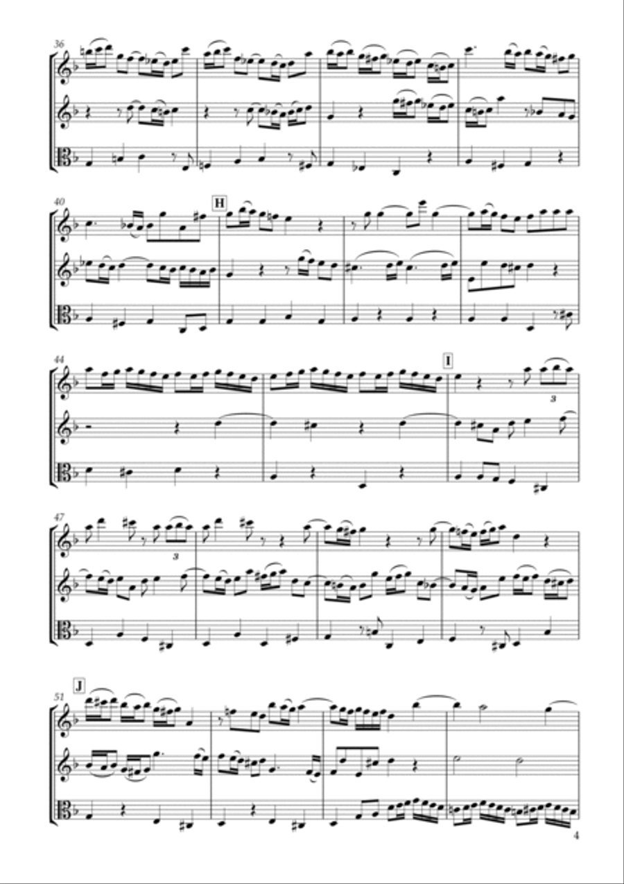 Trio Sonata in D Minor for Two Violins & Viola Essercizii musici TWV42:d4 String Trio scores gallery preview page 4