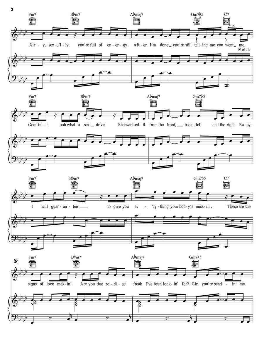Signs Of Love Makin' Signs Of Love Makin' Piano, Vocal, Guitar scores gallery preview page 2