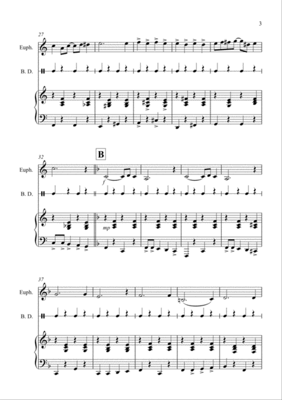 A Christmas Ragtime for Euphonium and Piano Small Ensemble scores gallery preview page 3