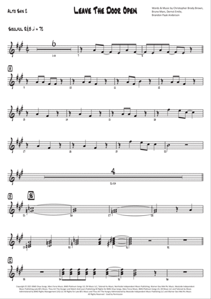 Leave The Door Open Woodwind Duet scores gallery preview page 5