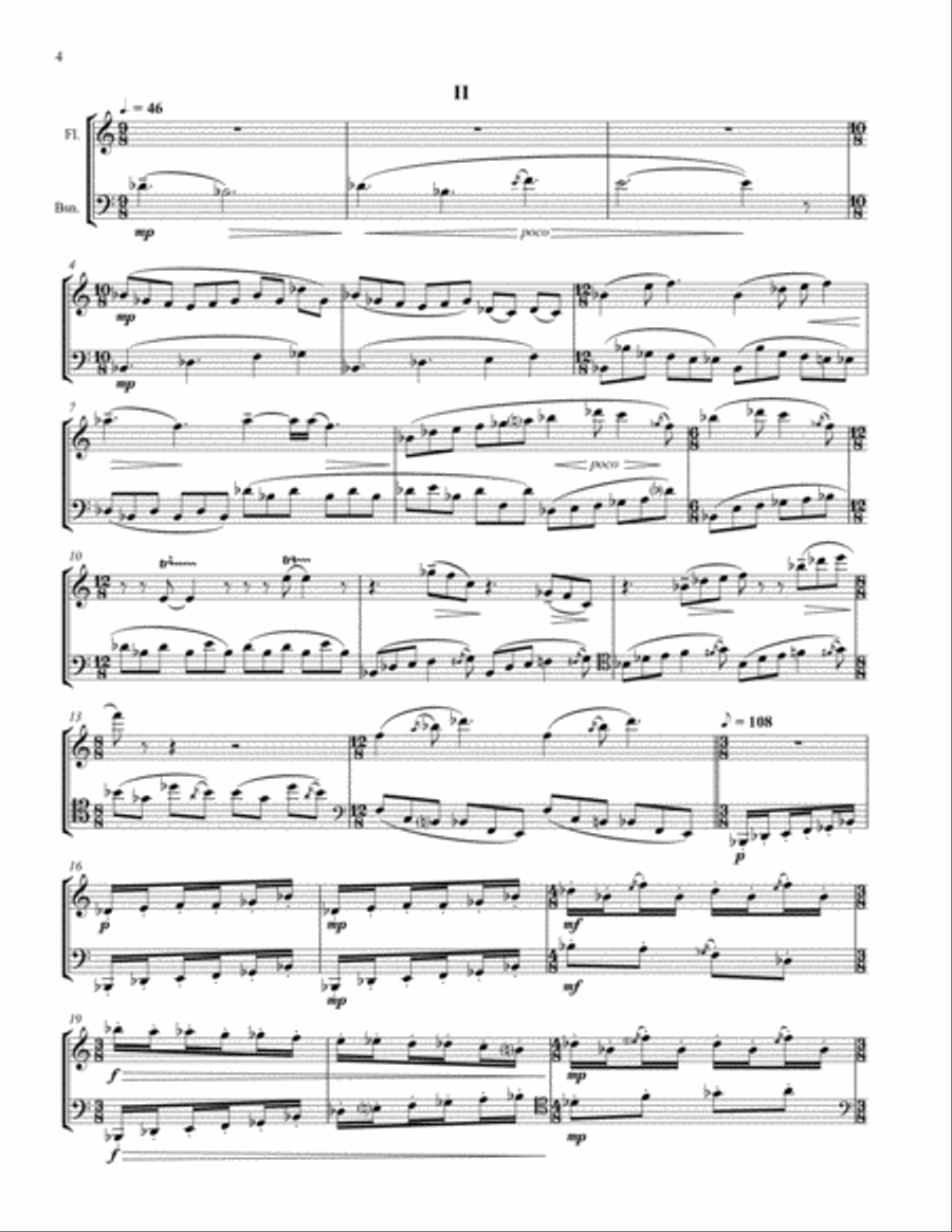 [Blank] Seven Silhouettes for Flute and Bassoon Woodwind Duet scores gallery preview page 6