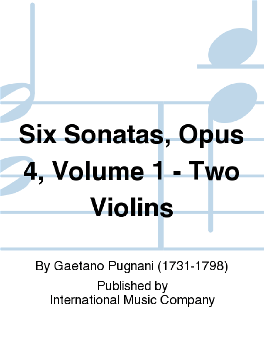 Six Sonatas, Opus 4, Volume 1 - Two Violins