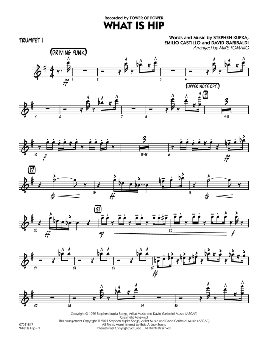 What Is Hip - Trumpet 1 What Is Hip - Trumpet 1 Jazz Ensemble scores gallery preview page 1