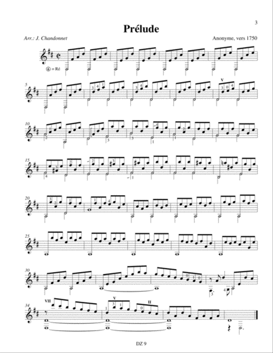 Musique baroque pour guitare seule Classical Guitar scores gallery preview page 3