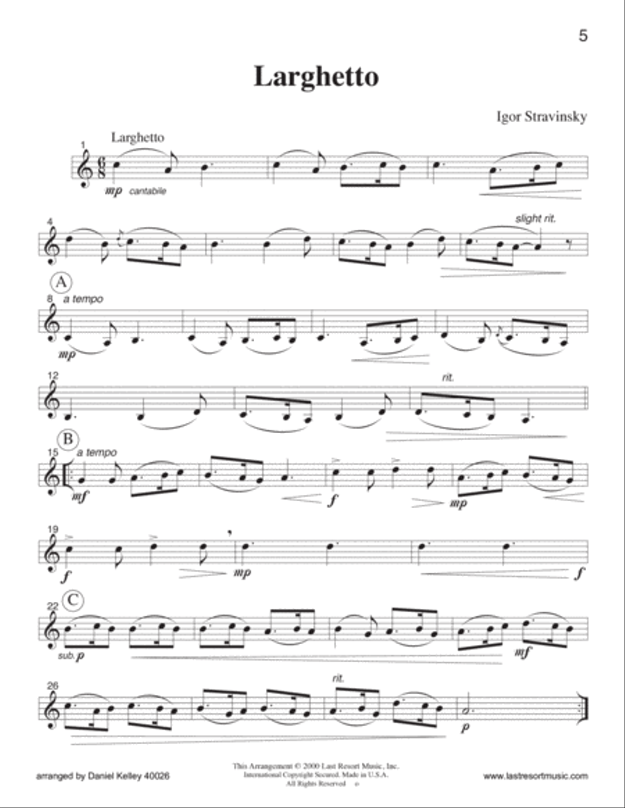 Solos for the Intermediate Clarinetist, Volume 1 for Clarinet & Piano 40026 B-Flat Clarinet scores gallery preview page 5