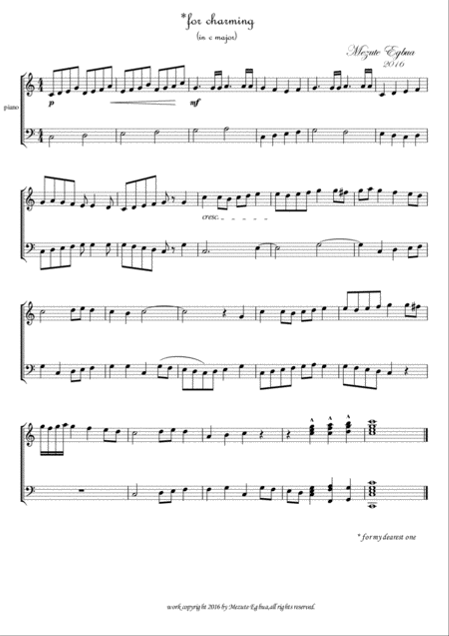 For Charming in C Major Piano Solo scores gallery preview page 1