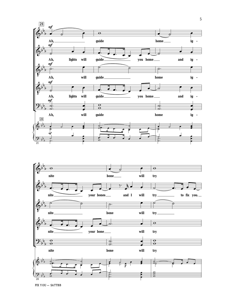 Fix You 4-Part scores gallery preview page 5
