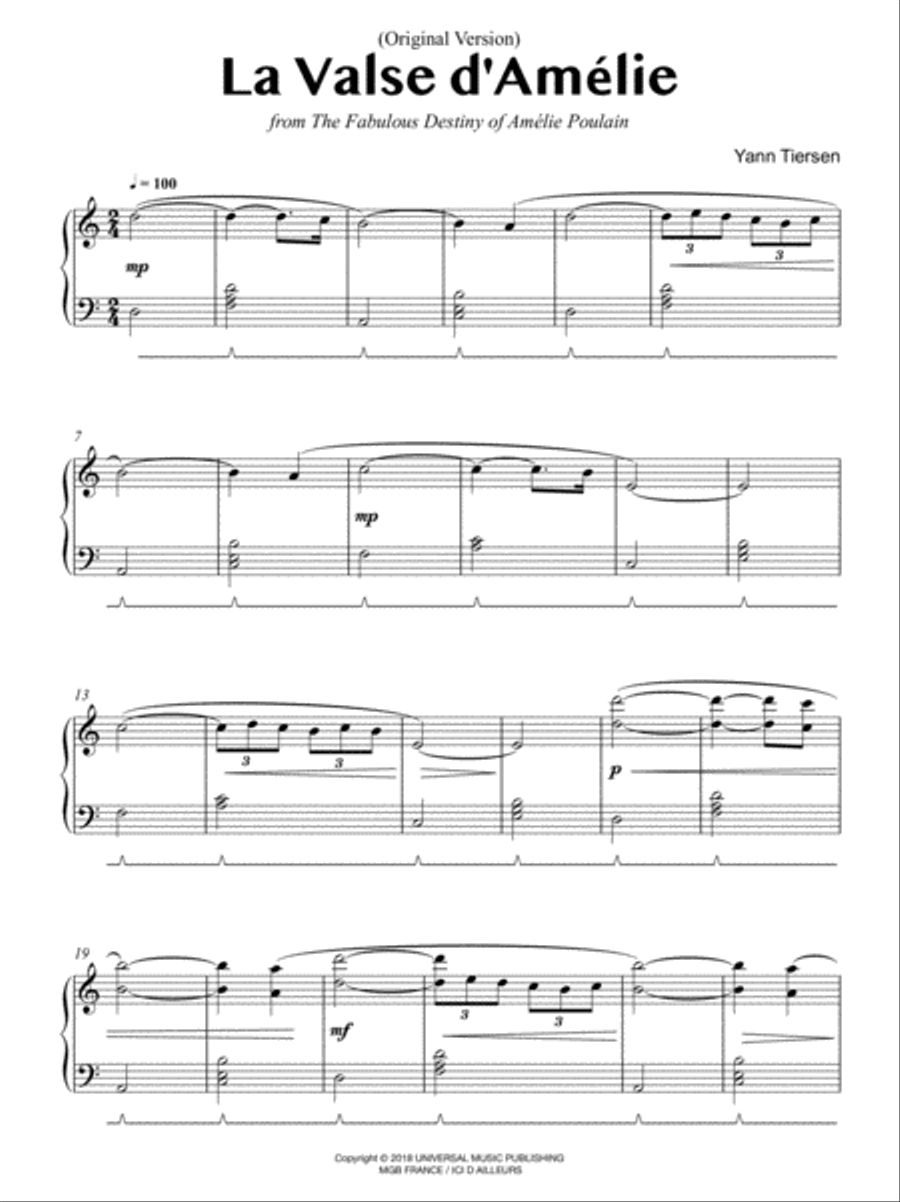 La Valse D'amelie Piano Method scores gallery preview page 3