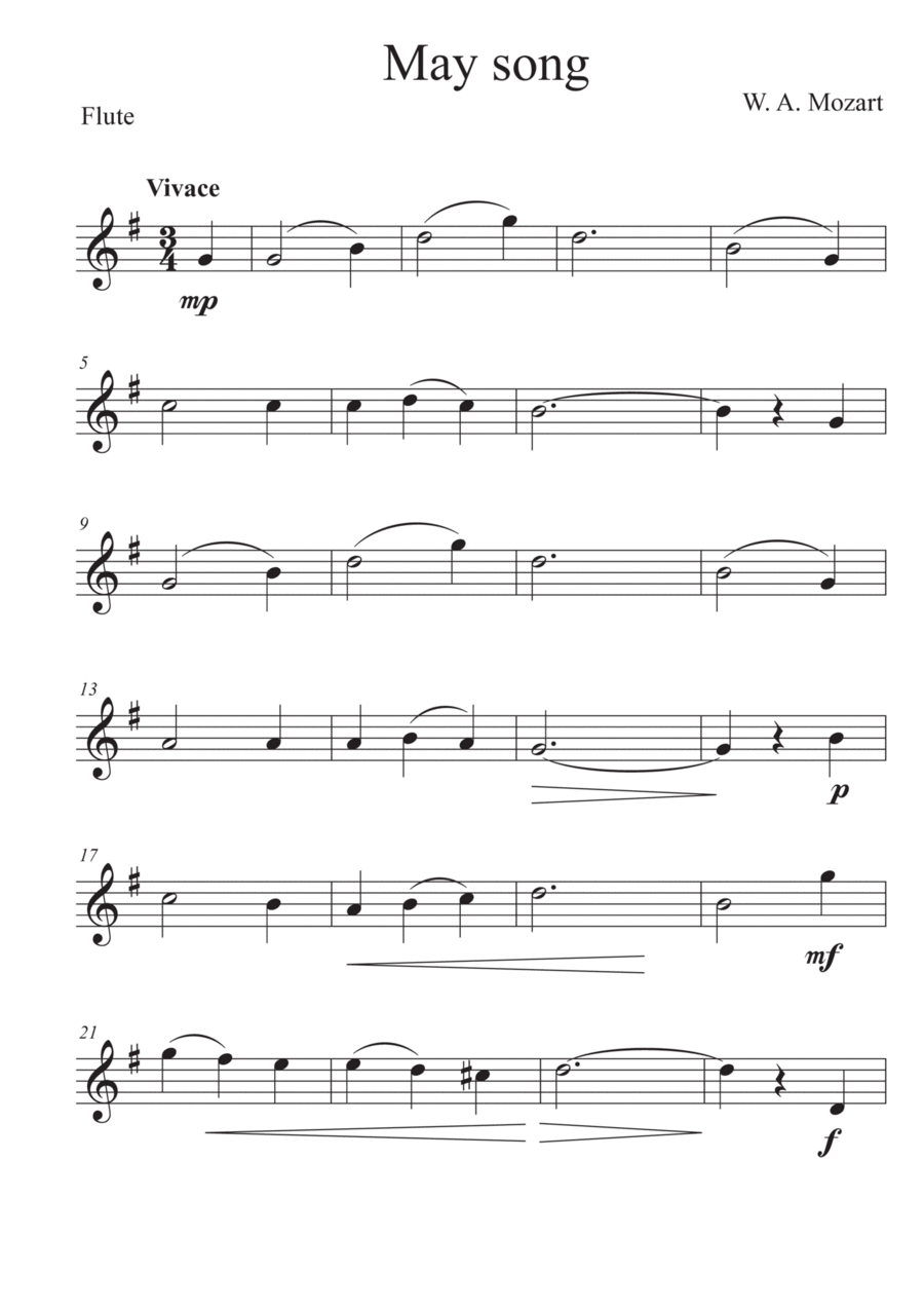 May song May song Flute Solo scores gallery preview page 1