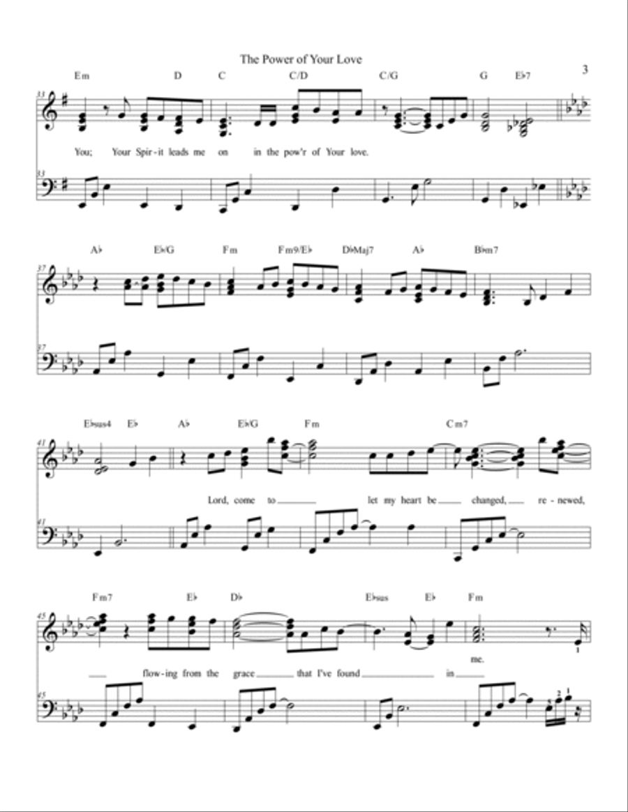 The Power Of Your Love Piano Solo scores gallery preview page 3