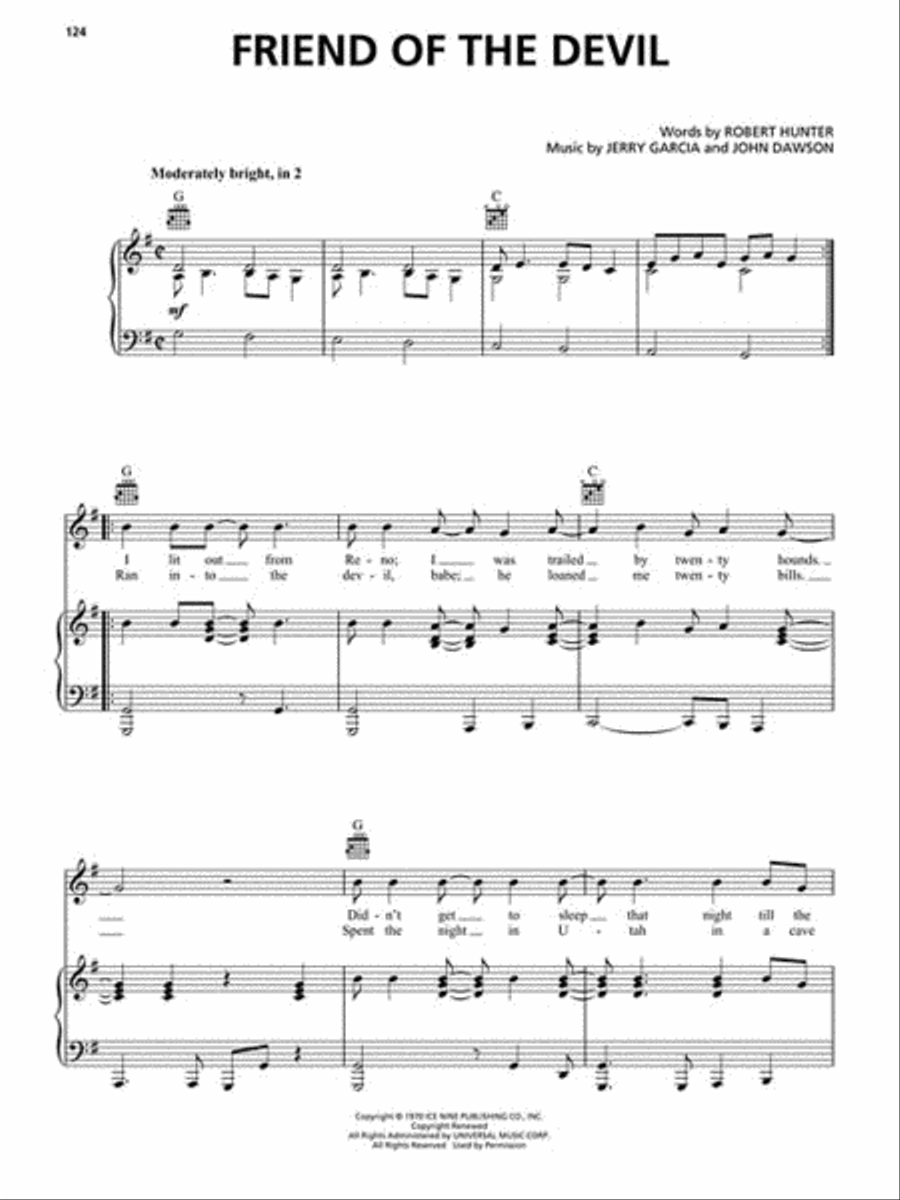 Grateful Dead – The Definitive Collection Piano, Vocal, Guitar scores gallery preview page 3