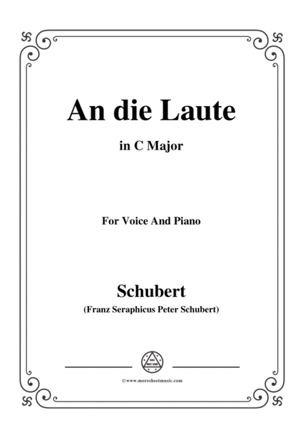 Schubert-An die Laute,Op.81 No.2,in C Major,for Voice&Piano image number null