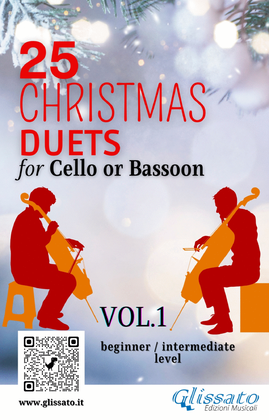 Book cover for 25 Christmas Duets for Cello or Bassoon - VOL.1