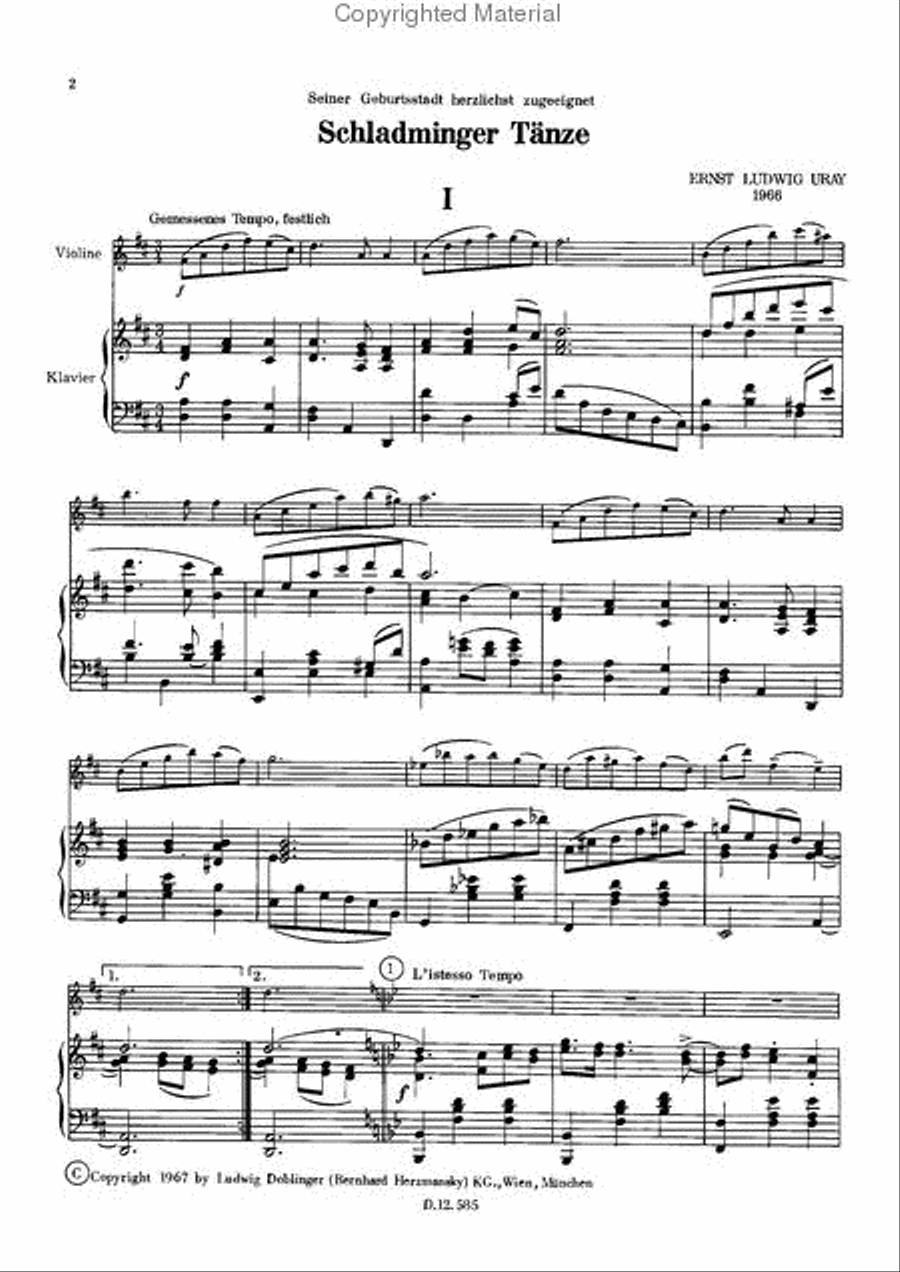 Schladminger Tanze Violin Solo scores gallery preview page 2
