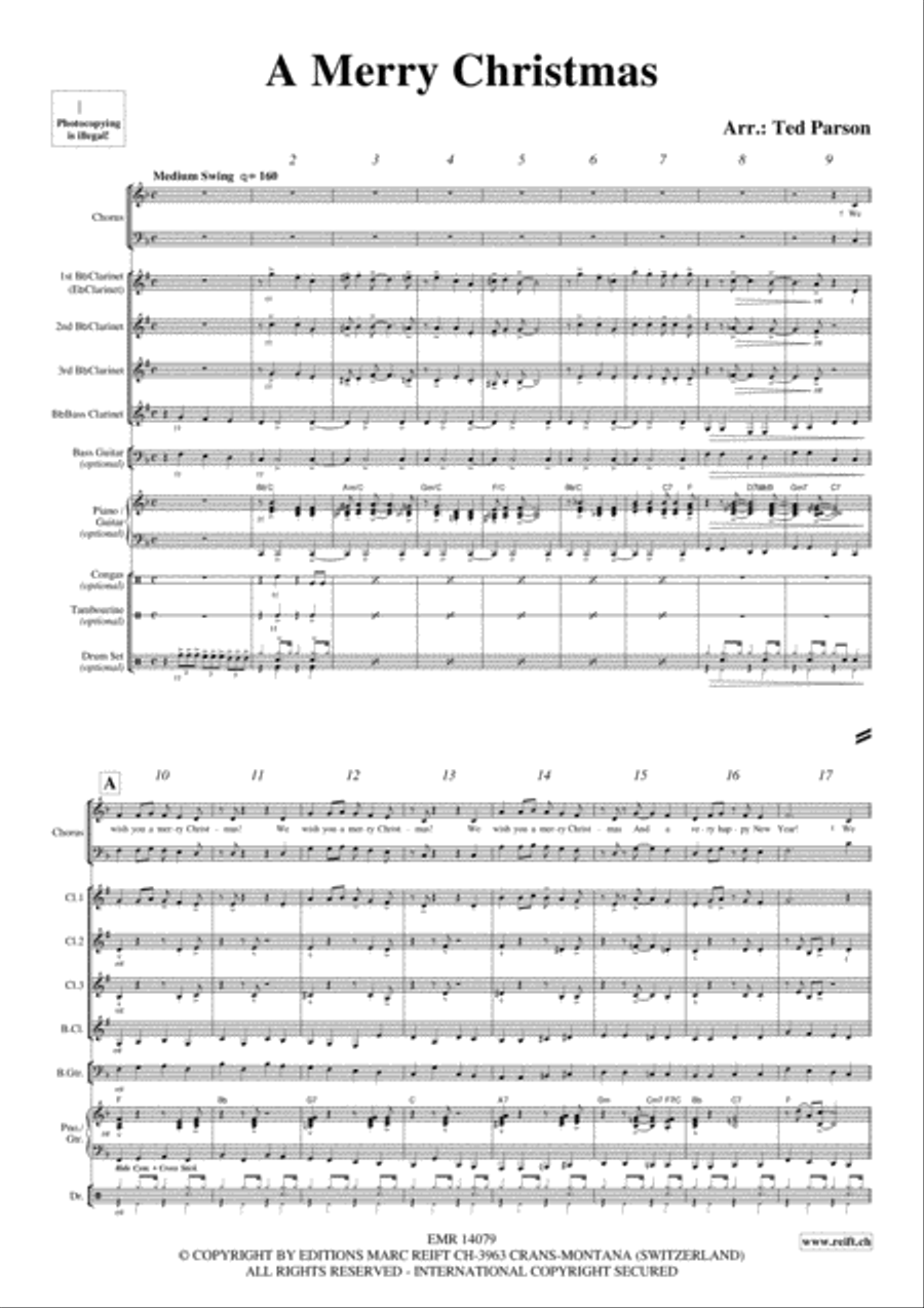 A Merry Christmas Clarinet Quartet scores gallery preview page 4