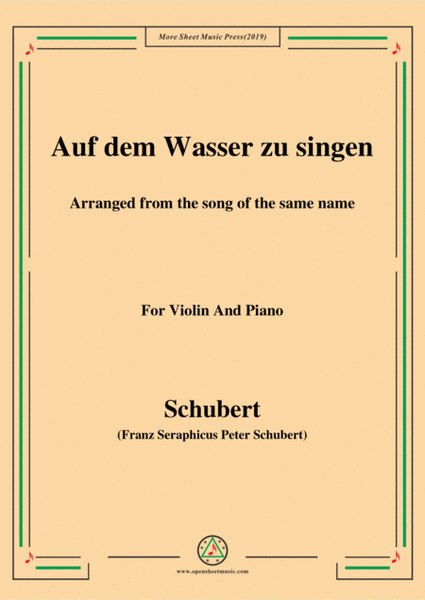 Schubert-Auf dem Wasser zu singen,for Violin and Piano image number null