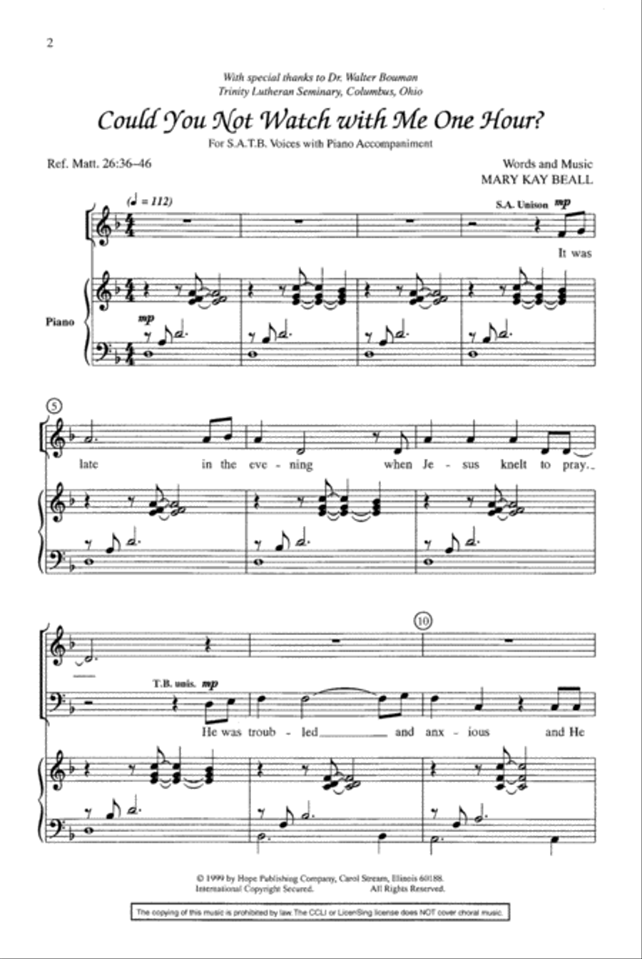Could You Not Watch with Me One Hour 4-Part scores gallery preview page 2