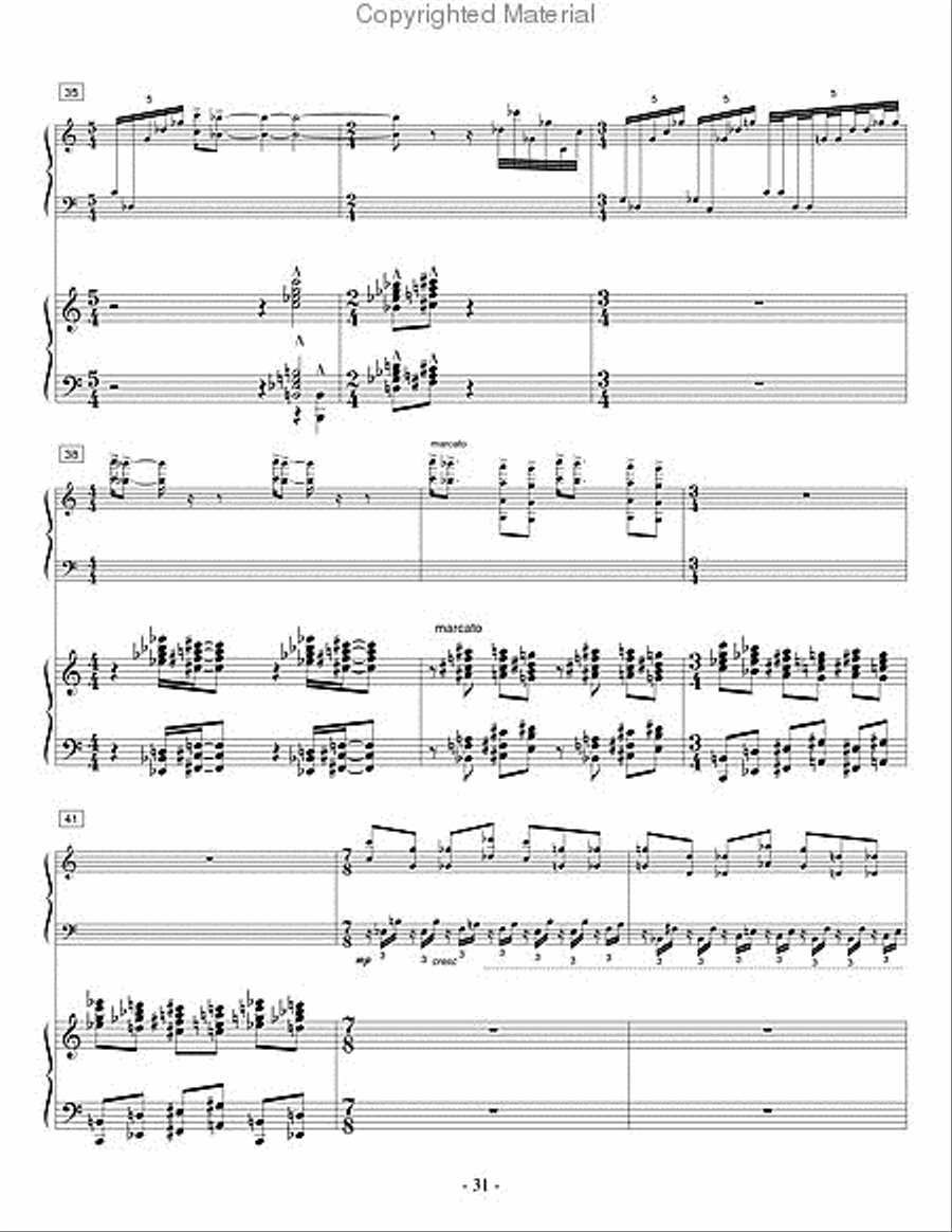 Concerto for Marimba (piano reduction) Percussion Ensemble scores gallery preview page 4