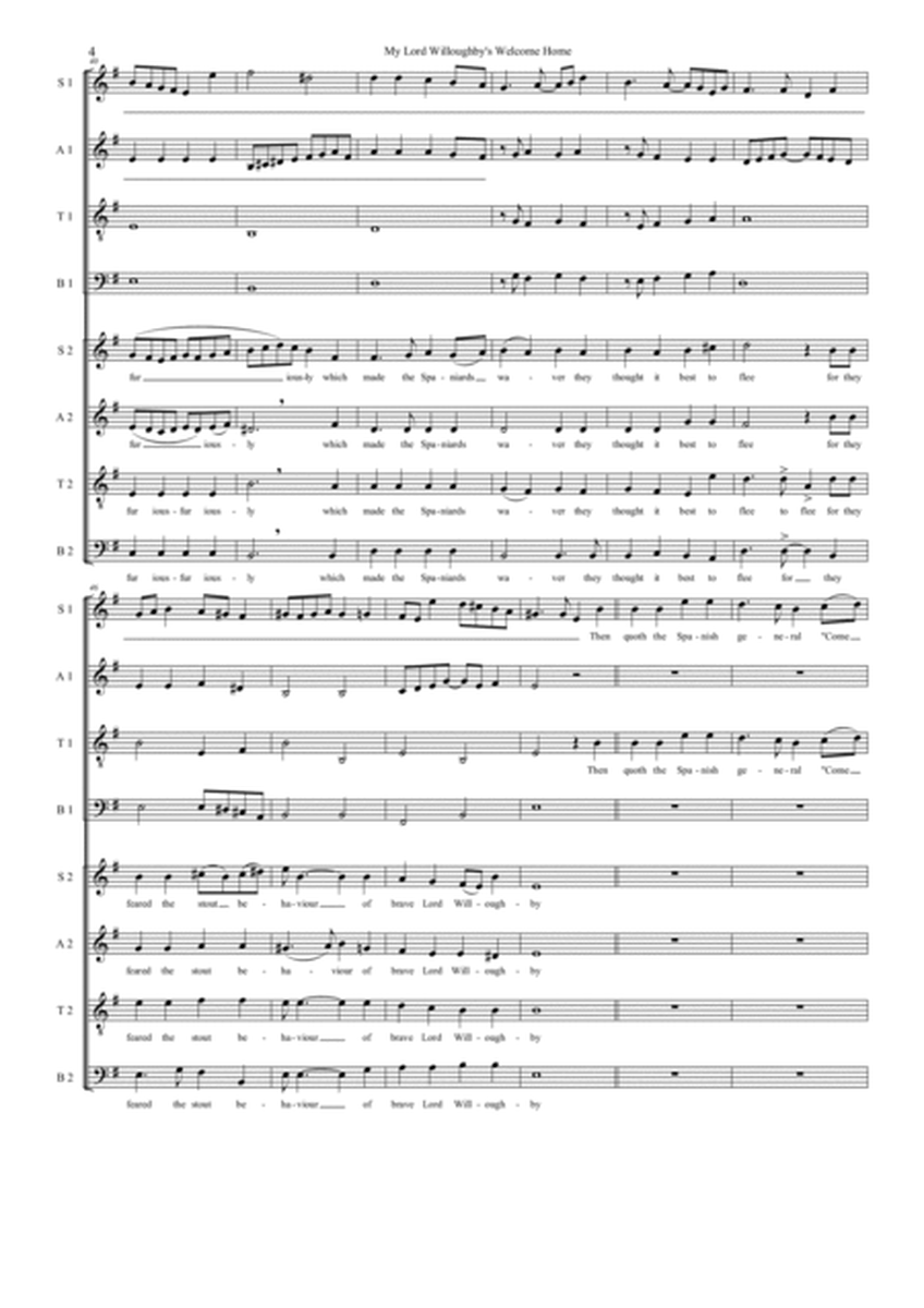 My Lord Willoughby's Welcome home (SATB-SATB version) image number null