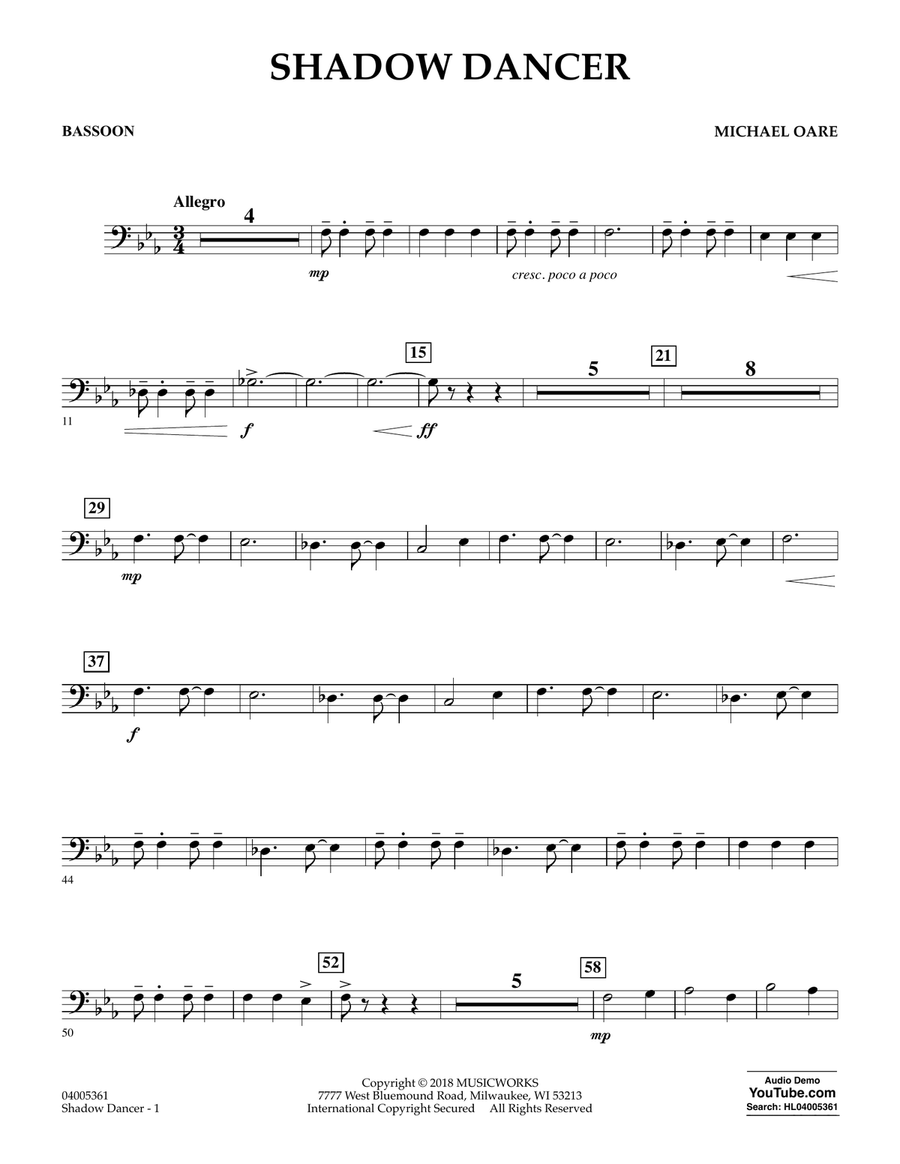Shadow Dancer - Bassoon Shadow Dancer - Bassoon Concert Band scores gallery preview page 1