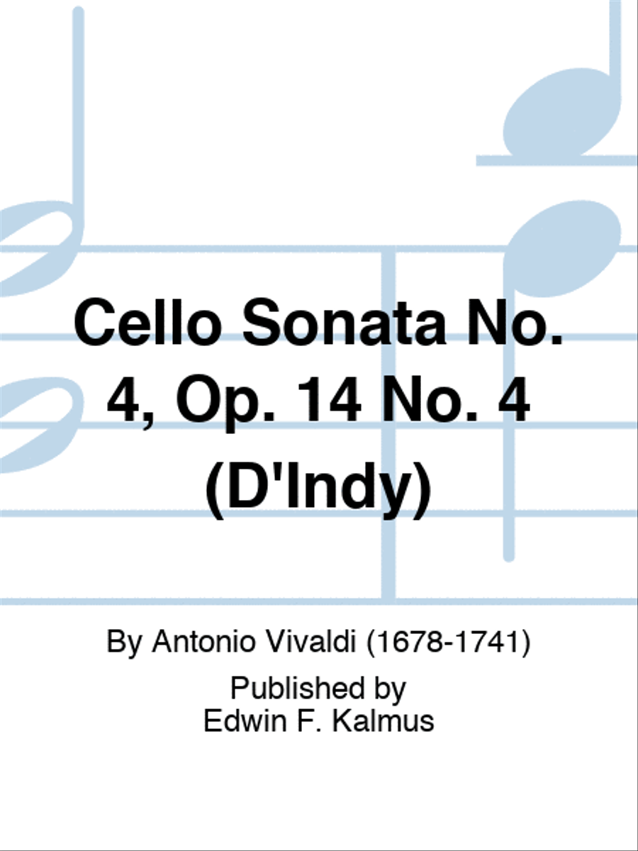 Cello Sonata No. 4, Op. 14 No. 4 (D'Indy) Cello Solo scores gallery preview page 1