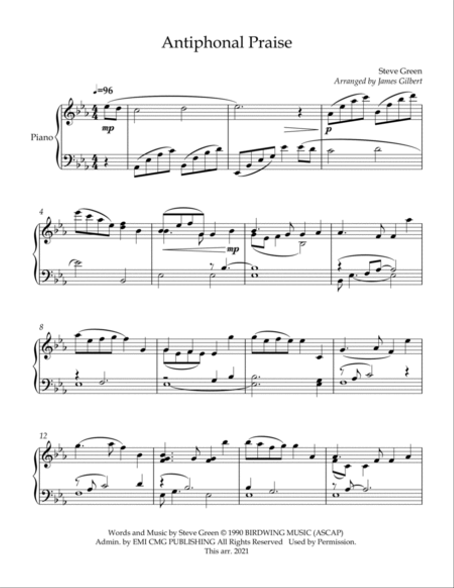 Antiphonal Praise (we Worship You) Piano Solo scores gallery preview page 2