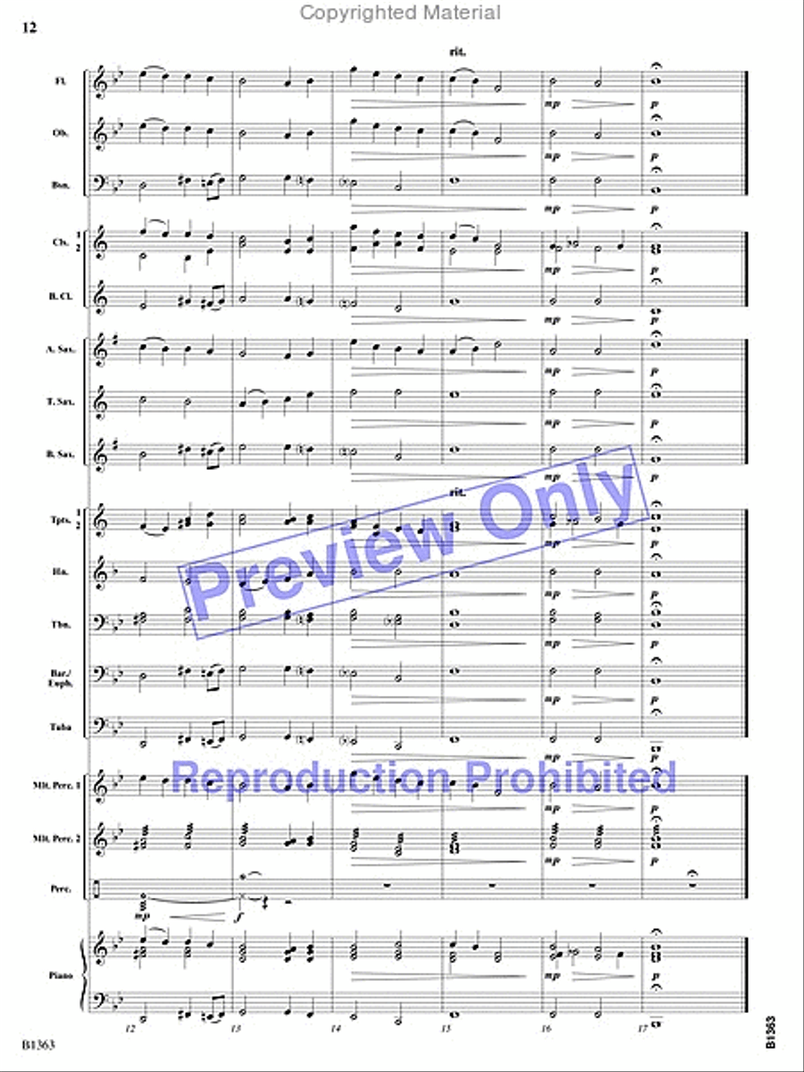 Five Progressive Chorales for Developing Bands Concert Band scores gallery preview page 17