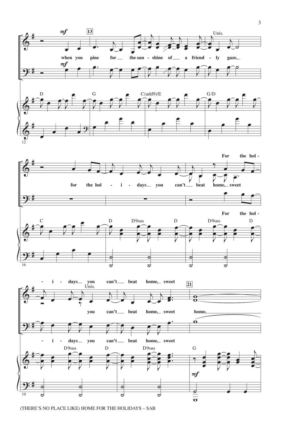 (There's No Place Like) Home For The Holidays 3-Part scores gallery preview page 2
