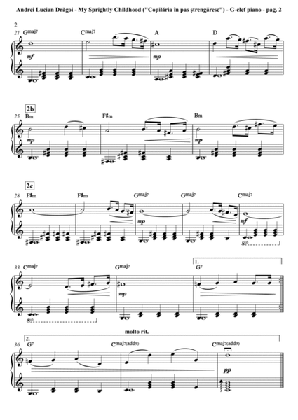 My Sprightly Childhood ("Copilăria în pas ștrengăresc") - arr. for G-clef piano/harp (GCP/GCH) ( image number null
