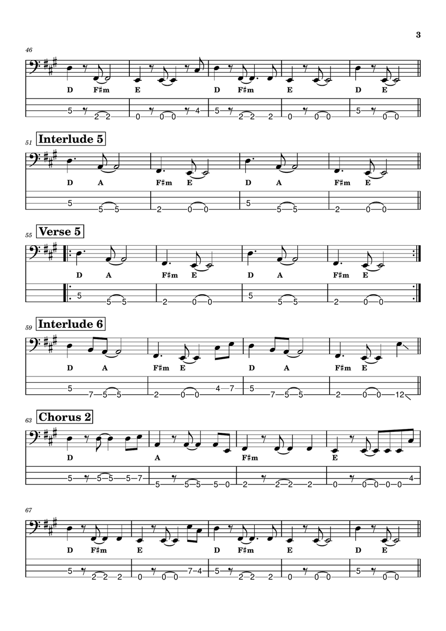 Fast Car Guitar Tablature scores gallery preview page 3