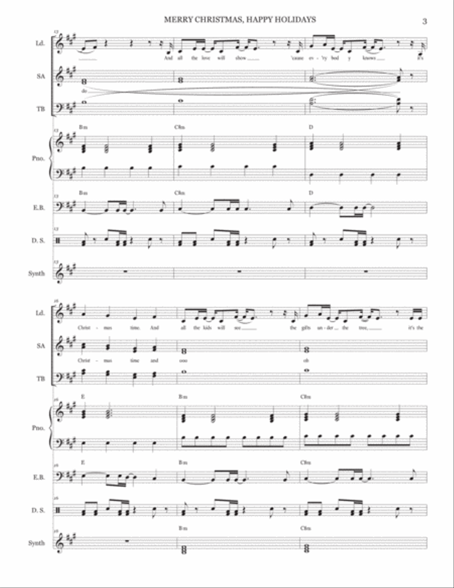 Merry Christmas, Happy Holidays 4-Part scores gallery preview page 4