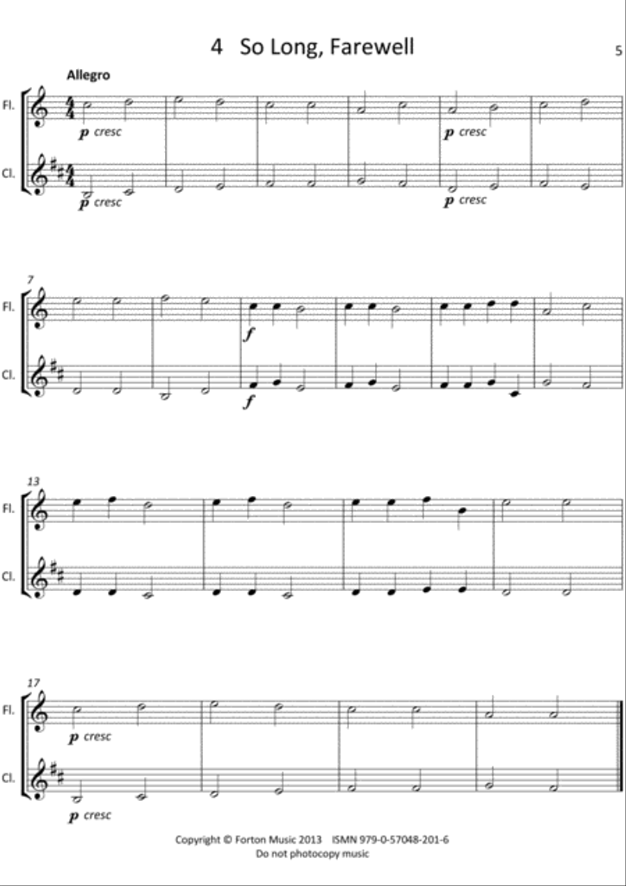 Flute and Clarinet Duets for Young Players Woodwind Duet scores gallery preview page 5