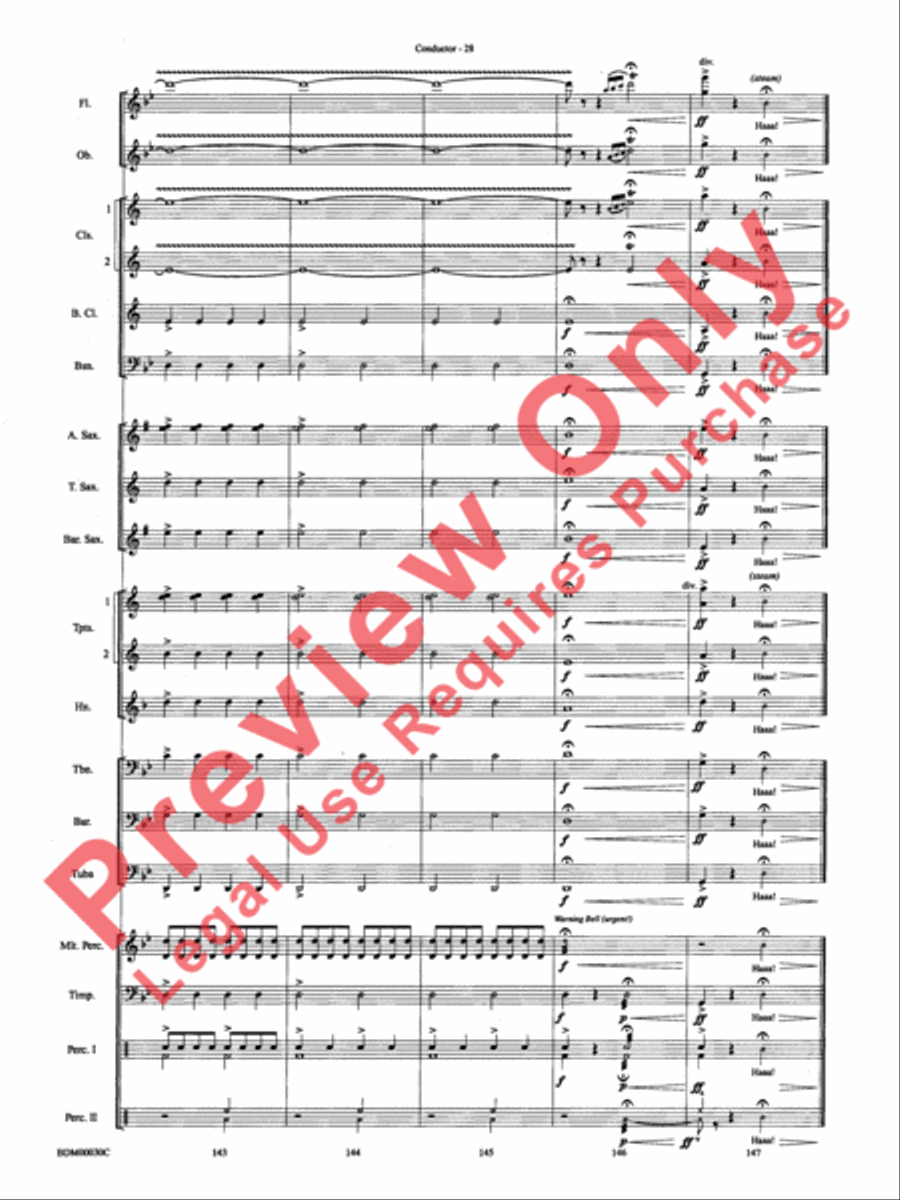 The Great Locomotive Chase Concert Band scores gallery preview page 34