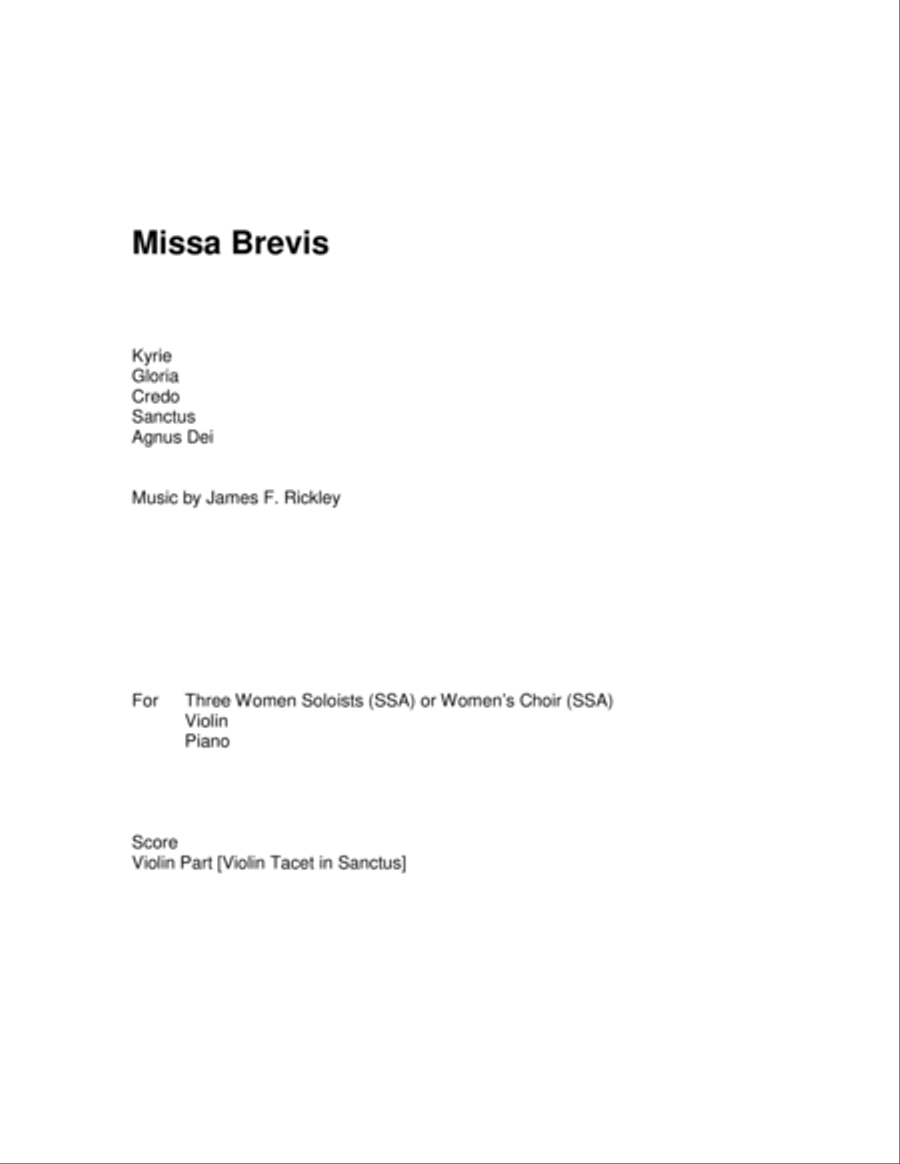 Missa Brevis SSA scores gallery preview page 1