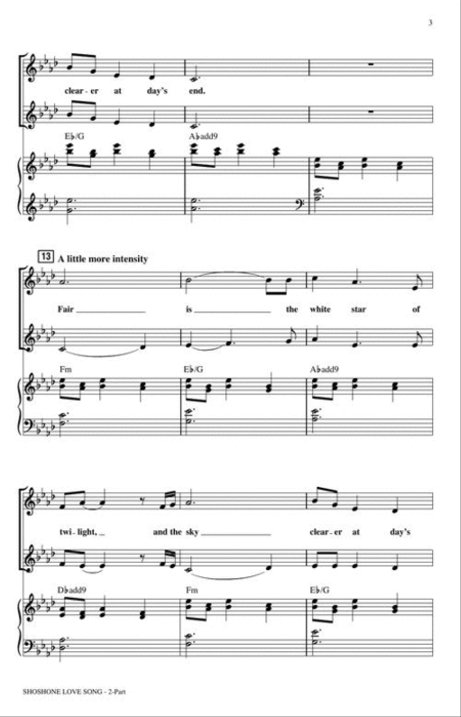 Shoshone Love Song Shoshone Love Song 2-Part scores gallery preview page 4