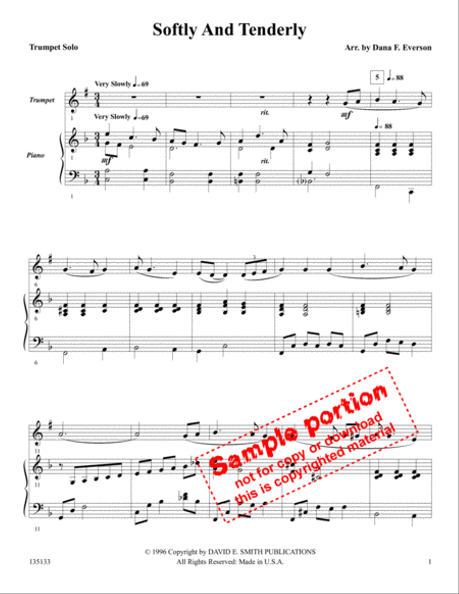 Softly And Tenderly Softly And Tenderly Cornet scores gallery preview page 2