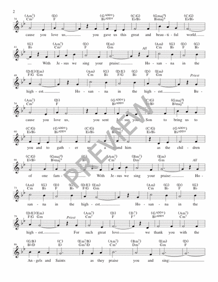Eucharistic Prayer for Masses with Children II for "Mass of Creation" - Guitar edition