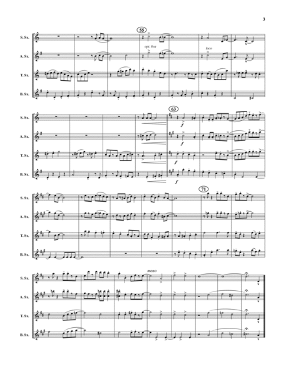 Just a Closer Walk Just a Closer Walk Saxophone Quartet scores gallery preview page 3