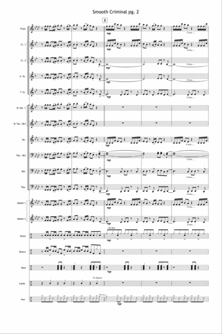 Smooth Criminal Marching Band scores gallery preview page 3