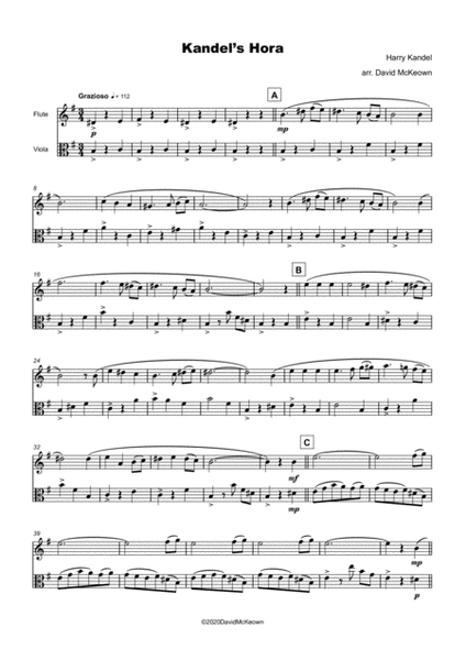 Kandel's Hora, Klezmer tune for Flute and Viola Duet