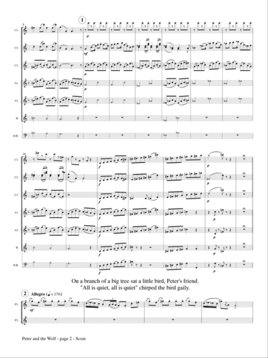 Peter and the Wolf Flute Choir scores gallery preview page 3