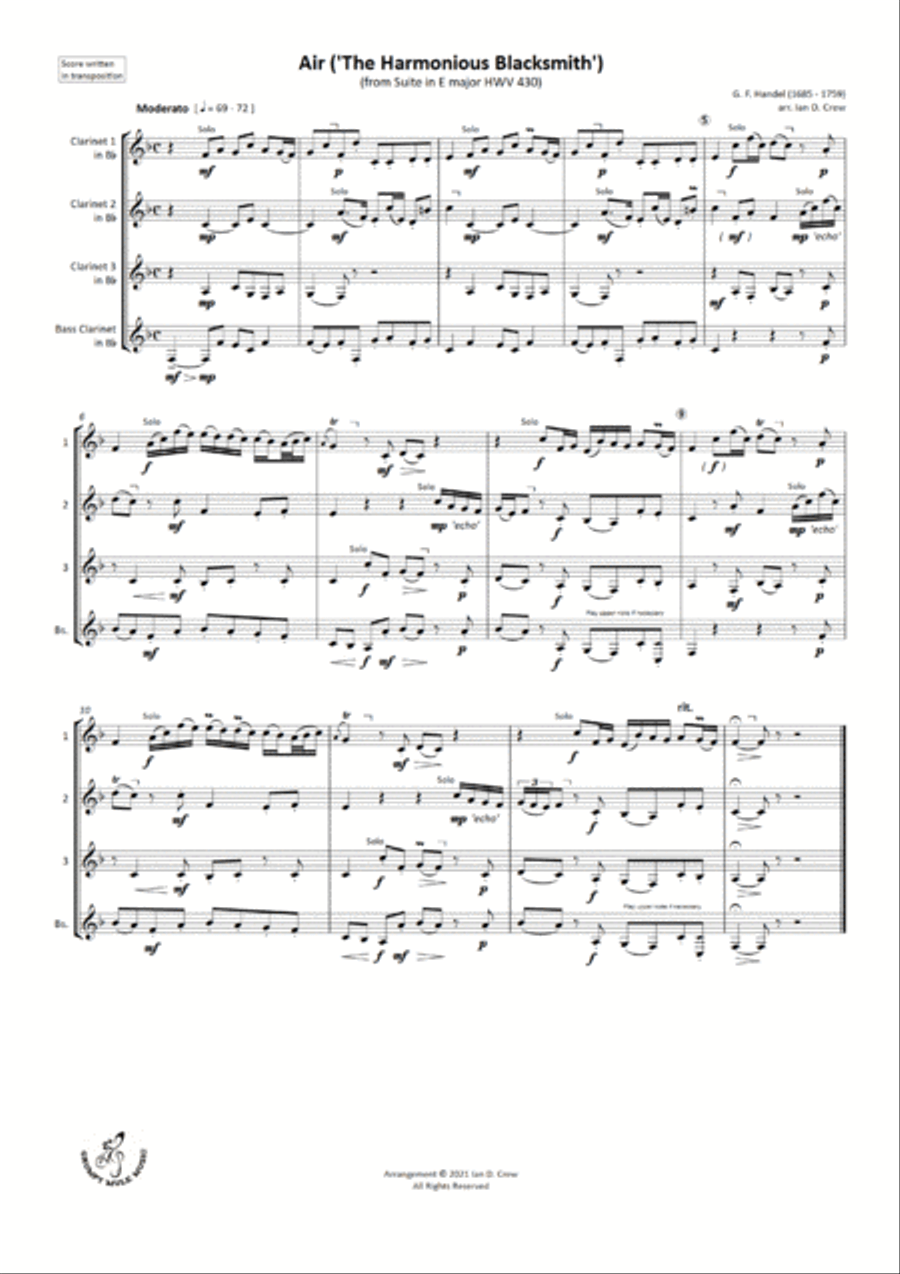 3 by Handel Woodwind Quartet scores gallery preview page 3