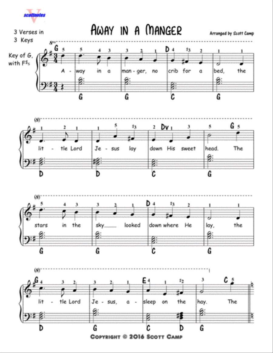 Away in a Manger (Second Year Piano Students) Piano Method scores gallery preview page 1