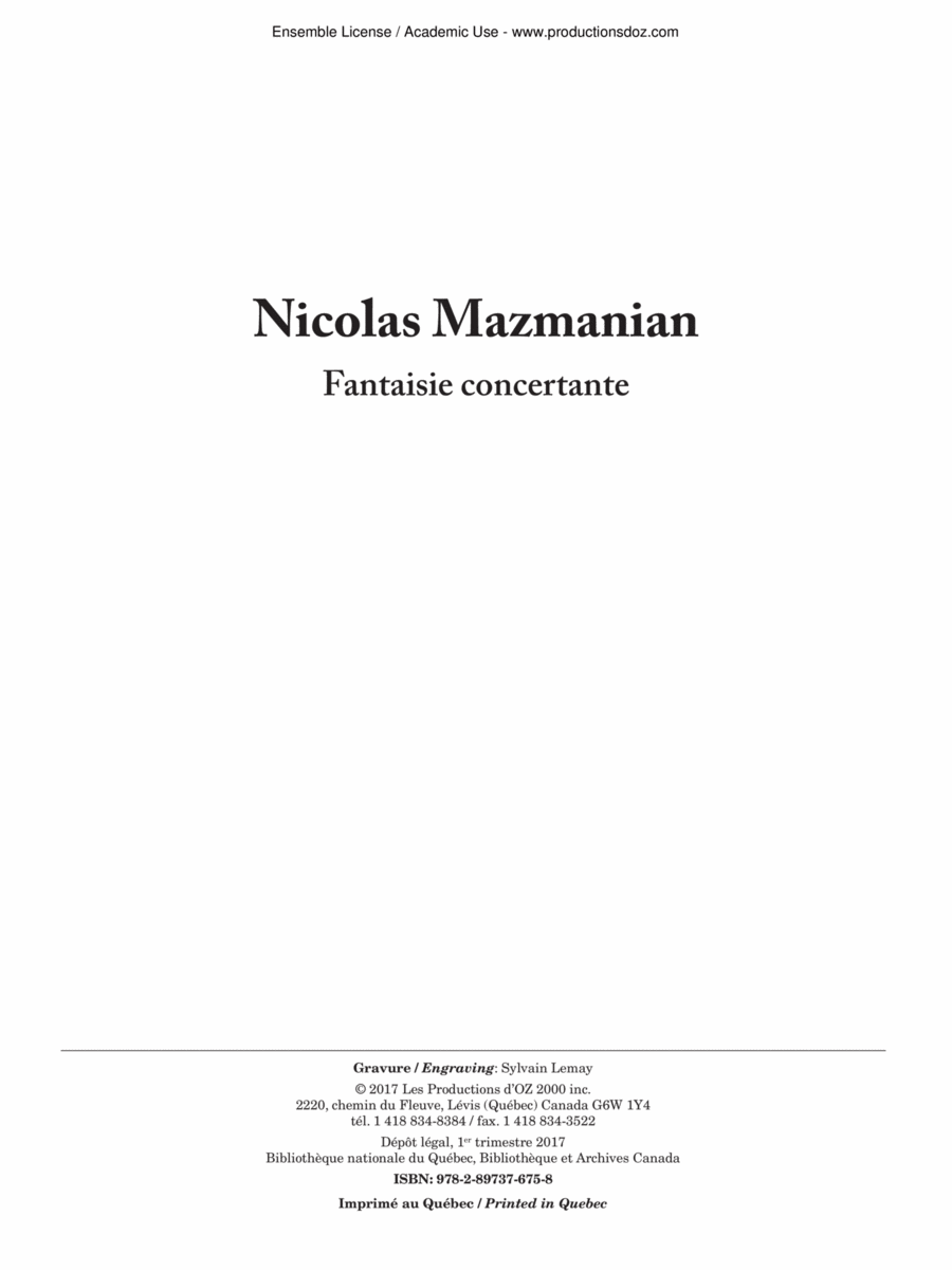 Fantaisie concertante Fantaisie concertante Piano Accompaniment scores gallery preview page 1