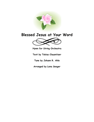 Book cover for Blessed Jesus at Your Word