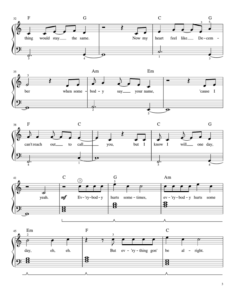 Memories Easy Piano scores gallery preview page 3